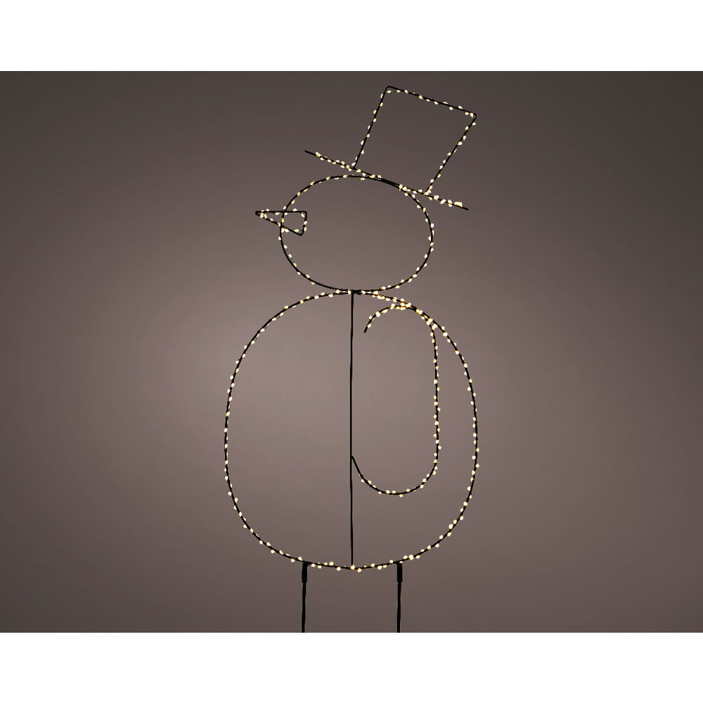 Déco de Noël Intérieur Bonhomme de neige à Piquer LED blanches H.77cm