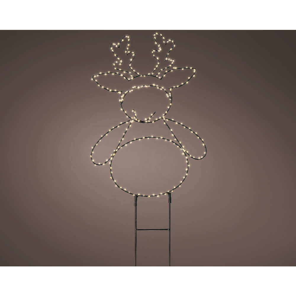 Décoration de Noël d'intérieur, Renne à Piquer LED blanches H.47cm