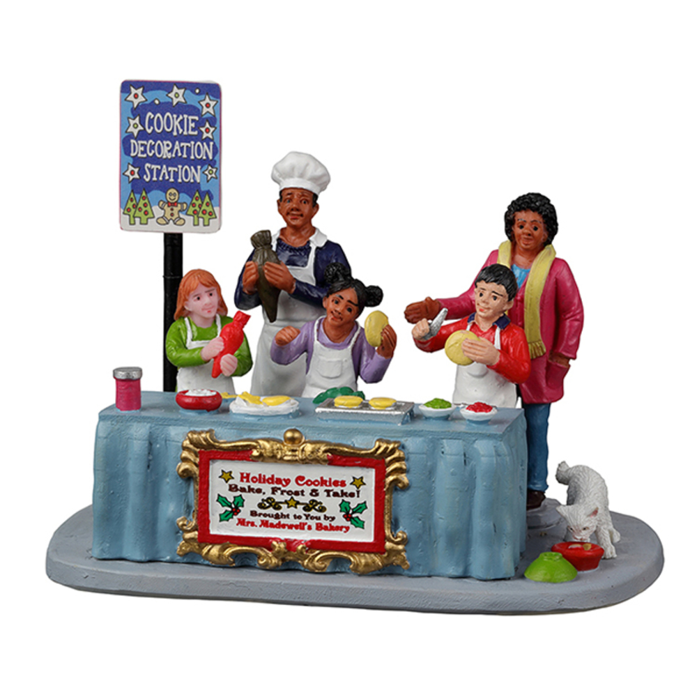 Station de déco de biscuits, scène miniature de village de Noël