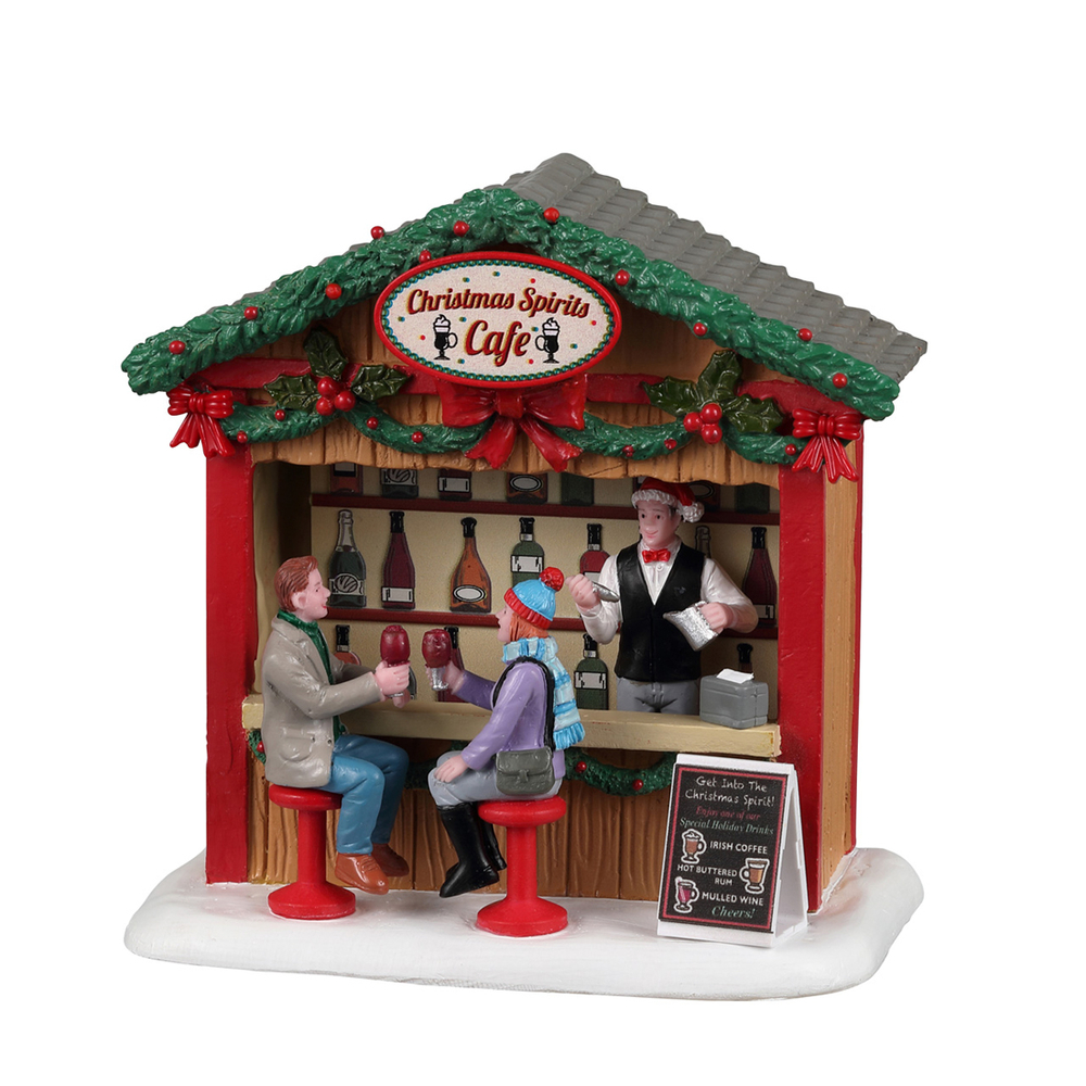 Le café des esprits, maison de village de Noël miniature