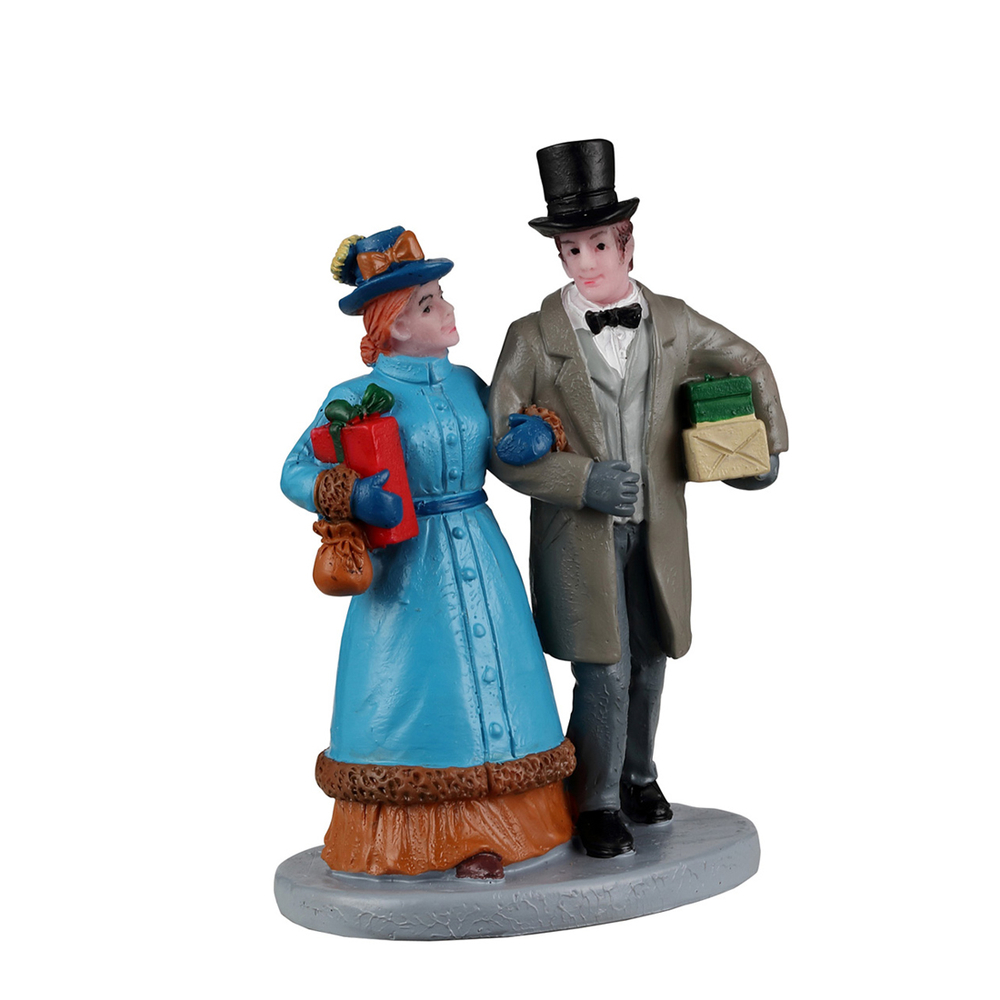 Rendez-vous shopping de Noël, scène miniature de village de Noël