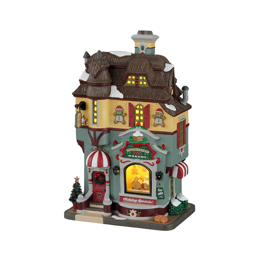 Maison du Joyeux Pain d'Epices à Led pour village de Noël L14,8xH24cm