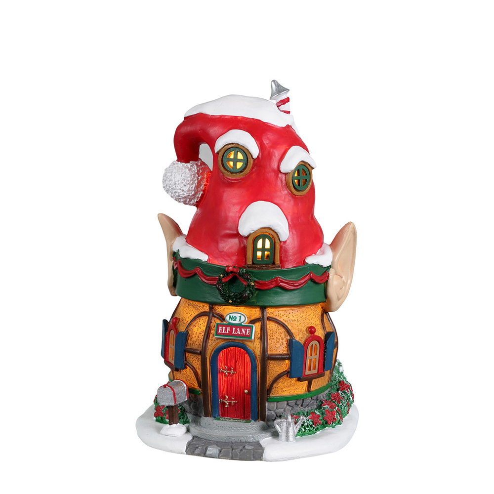 Maison lumineuse Elf Lane n°1 pour village de Noël L 9 l 9.3 H.15.1cm
