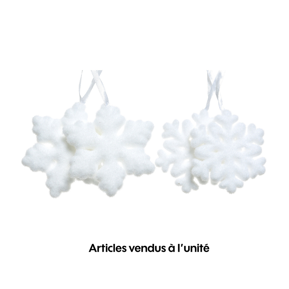 Suspension de Noël en mousse : flocon de neige, coloris blanc - L.11cm