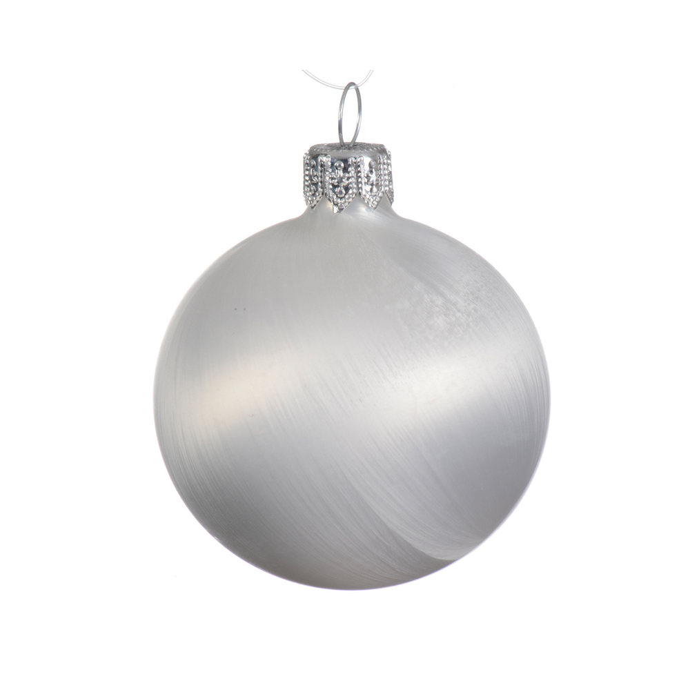 Boule de Noël mate en verre, coloris blanc givré - D.10cm