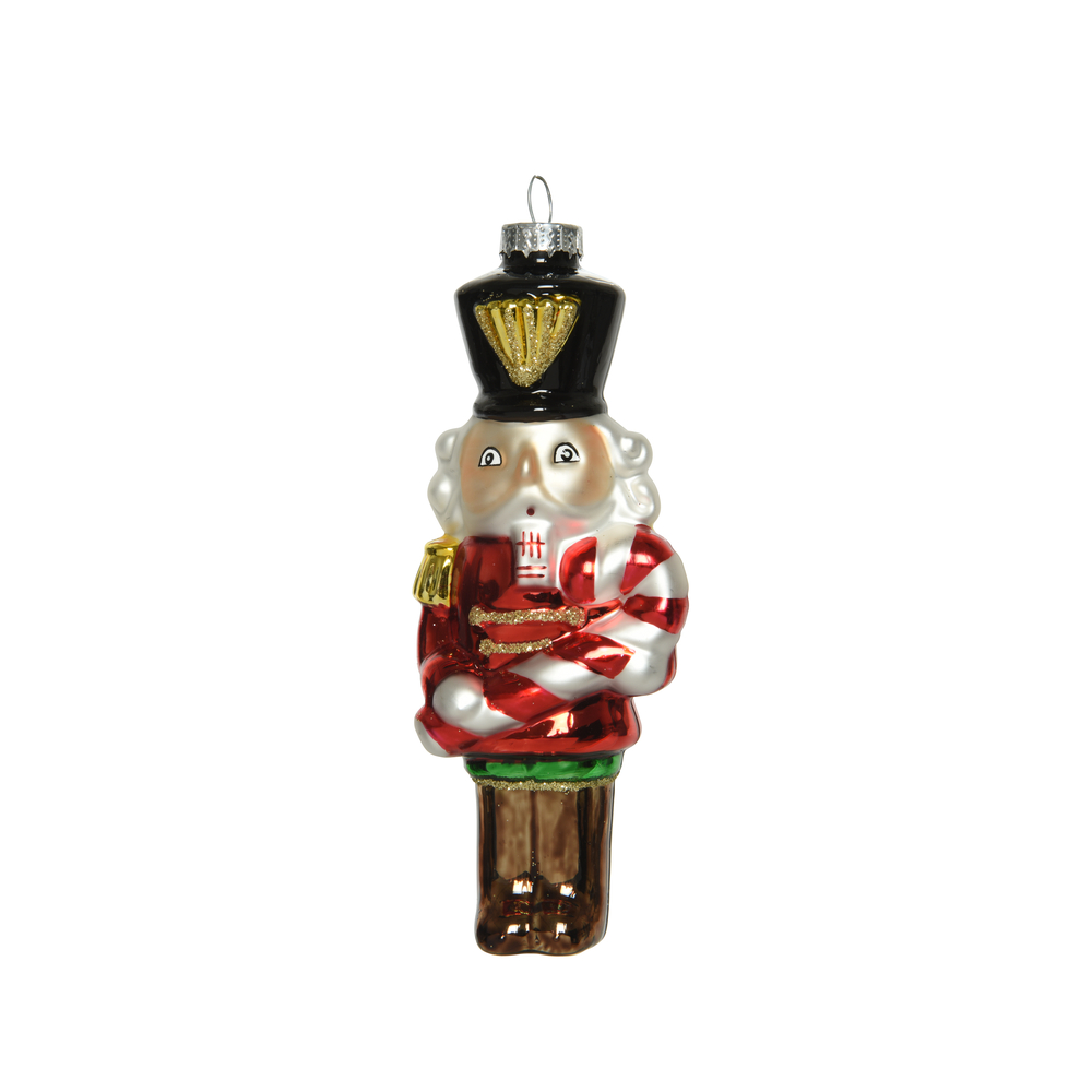 Suspension Sapin de Noël en verre Casse noisette multicolore H.15,2cm