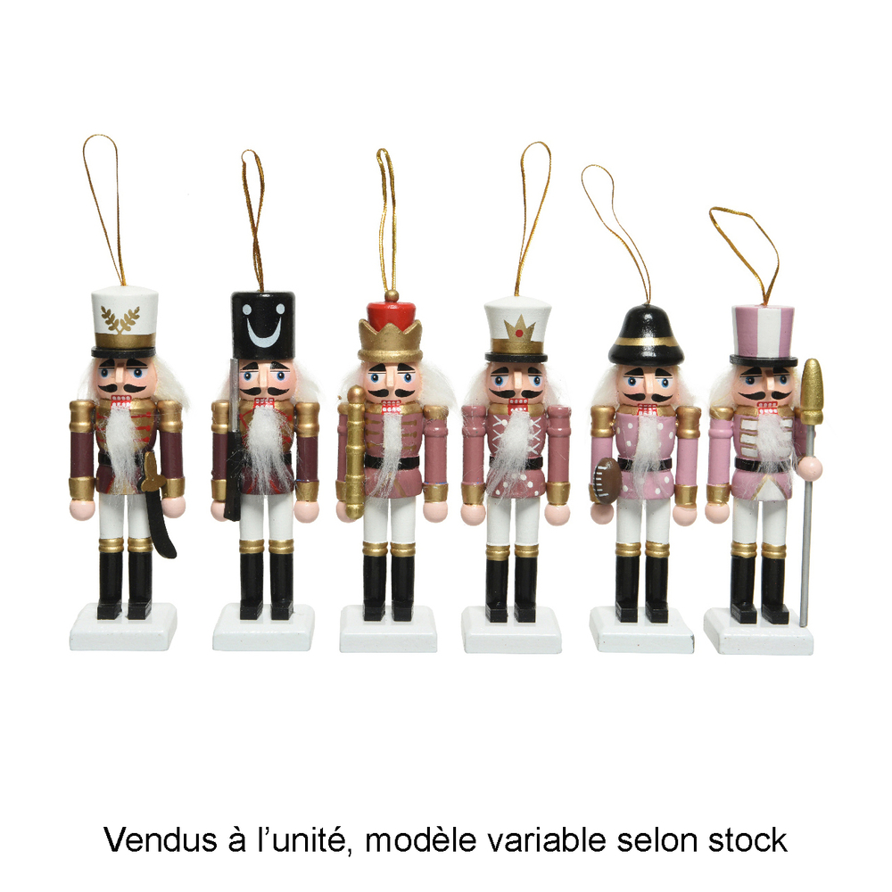 Suspension de Noël : Casse-Noisette, coloris rose - H.12cm