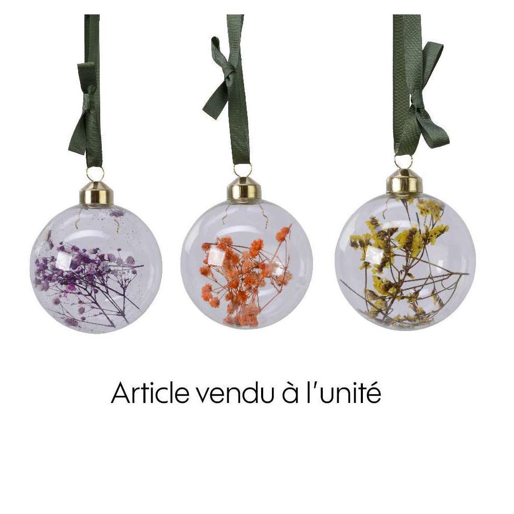 Boule de Noël en verre multicolore Gypsophila D.8cm