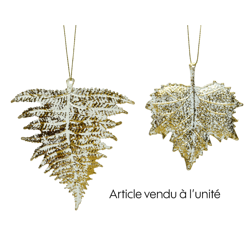Suspension pour sapin de Noël Feuille en Metal H.13cm