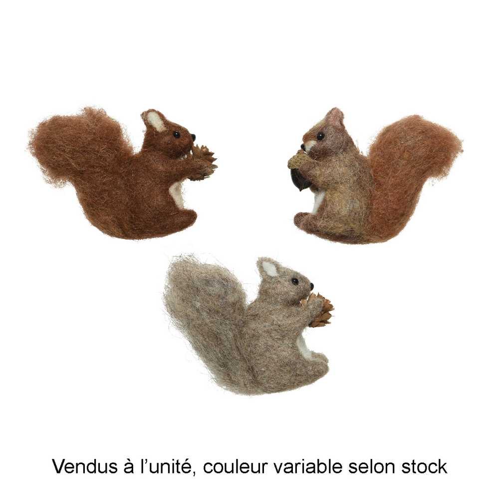 Suspension pour sapin de Noël Ecureuil avec pomme H.8cm