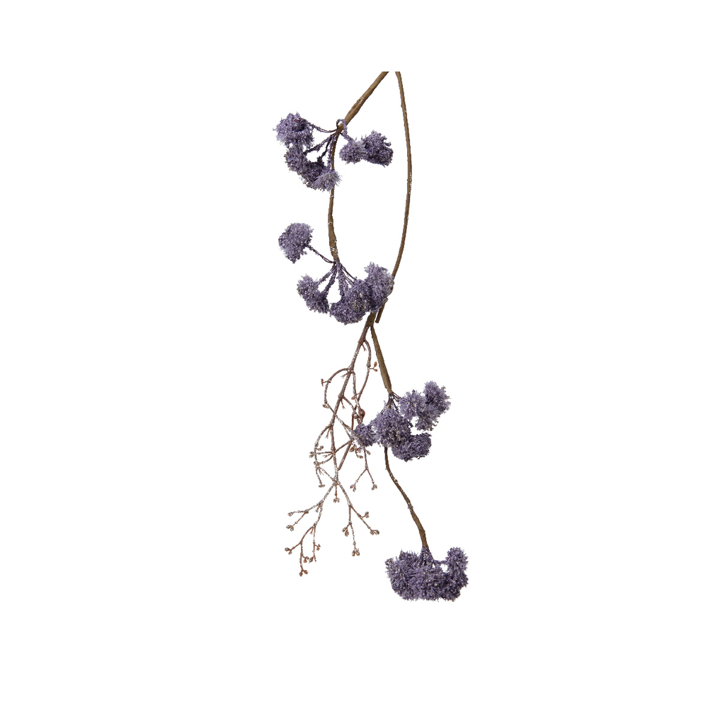 Guirlande de fleurs pour déco de Noël plastique Grappe de Lilas 110cm