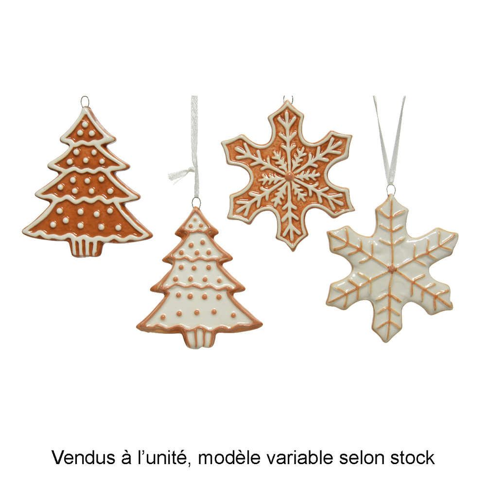 Suspension de Noël : étoile/sapin, modèles variables - H.1cm