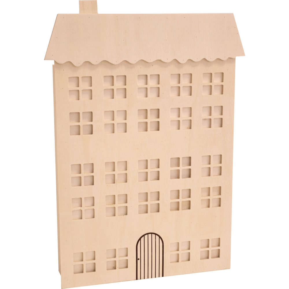 Calendrier de l'avent Maison en bois à décorer, 24 tiroirs