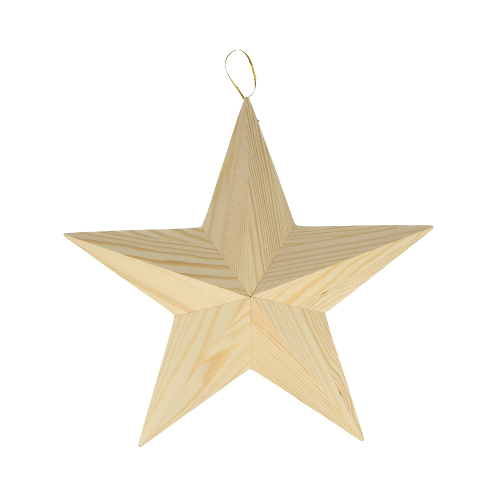 Etoile à facettes en bois à décorer - 30x30x5cm