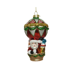 Suspension Sapin en verre Père Noël en montgolfière multicolore H.13cm
