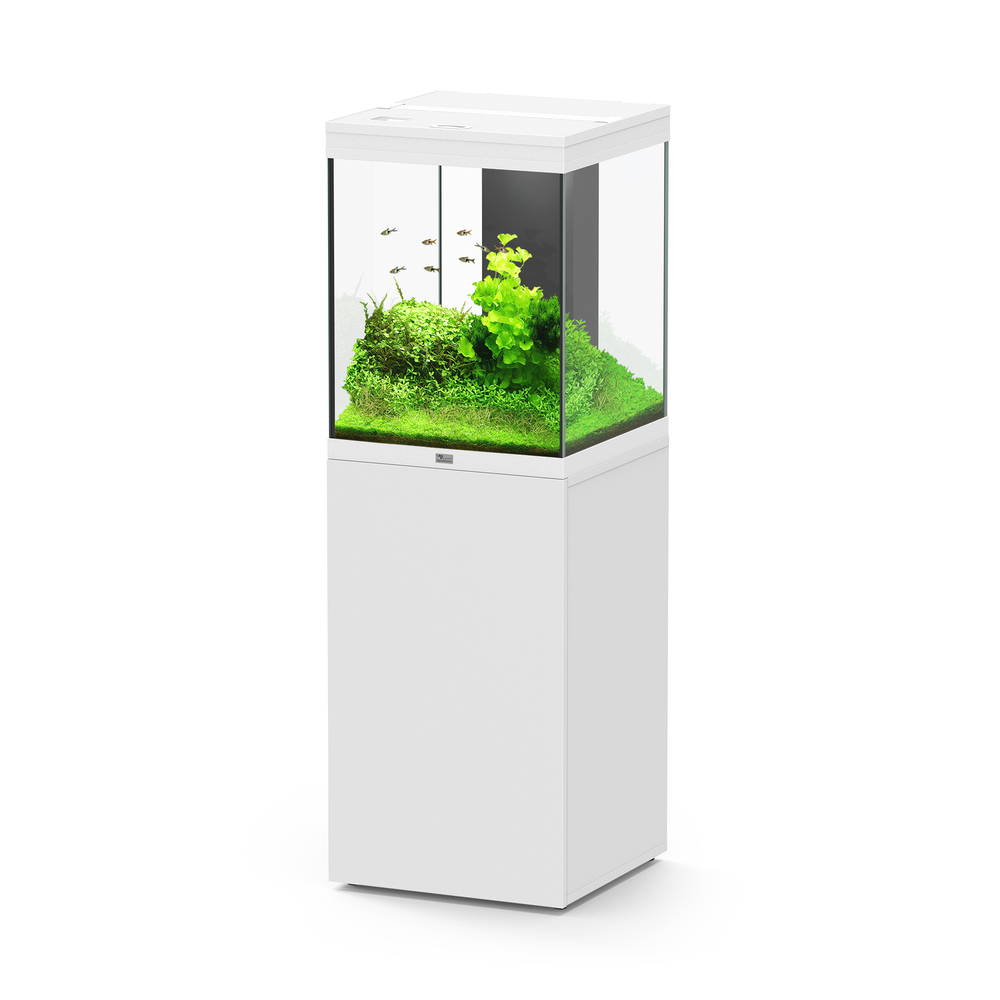 Aquarium avec meuble Aqua Tower à LED blanc - 50,1x49,9x65,4 cm 164 L
