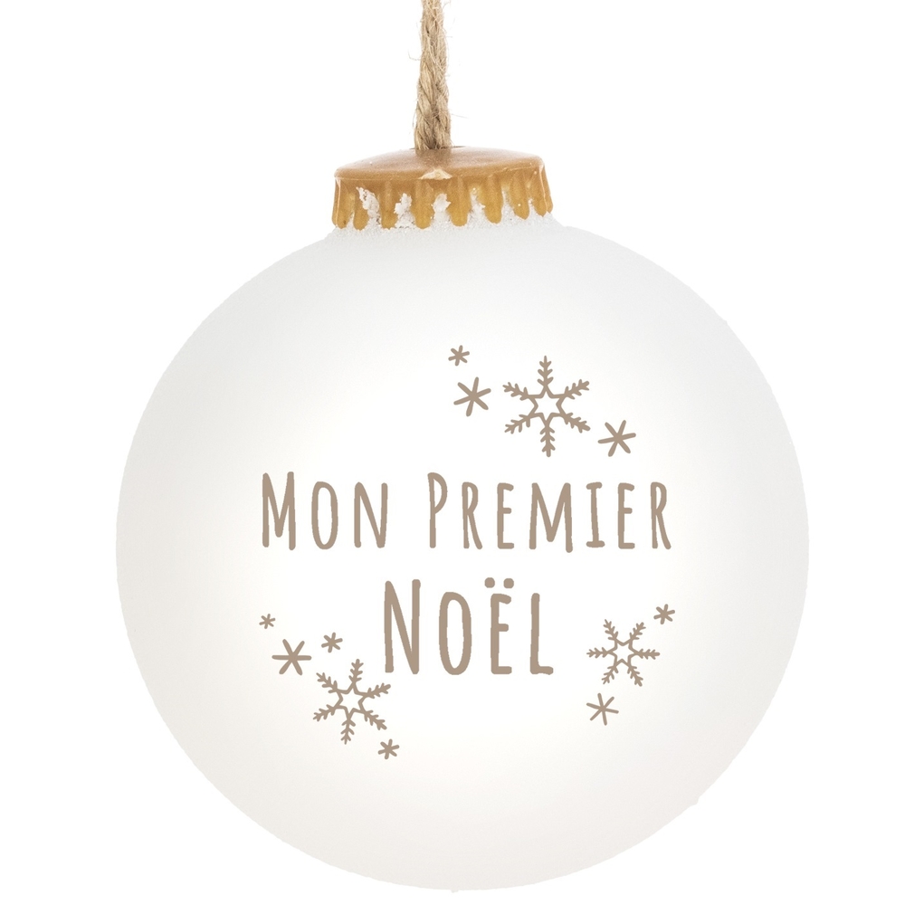 Boule de Noël en bioplastique blanc 