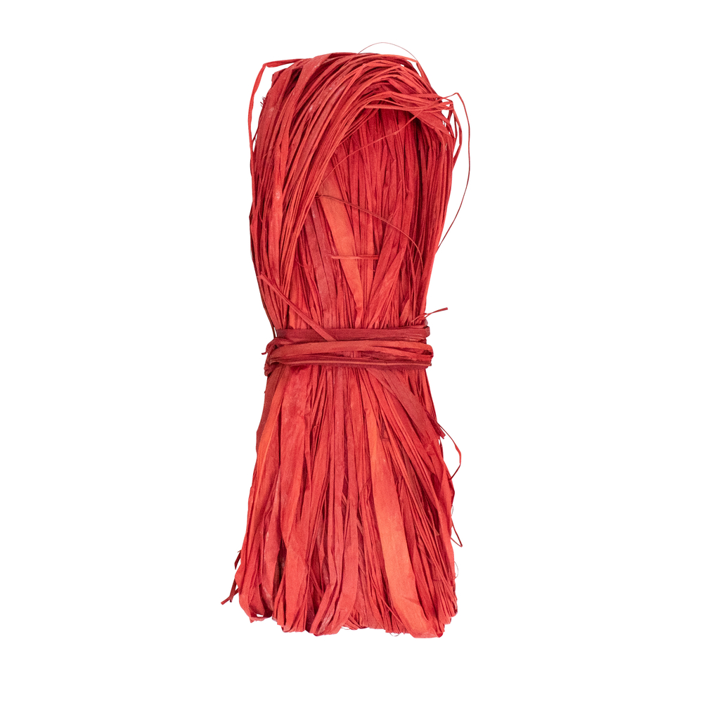 Raphia naturel rouge - 50 grs