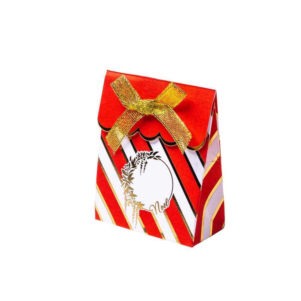 8 contenants Tradi rouge blanc or - 7x8,5cm