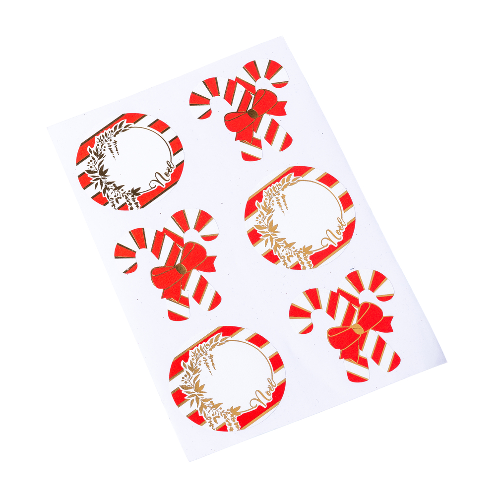 24 stickers Tradi sucre d'orge et couronne - 6cm
