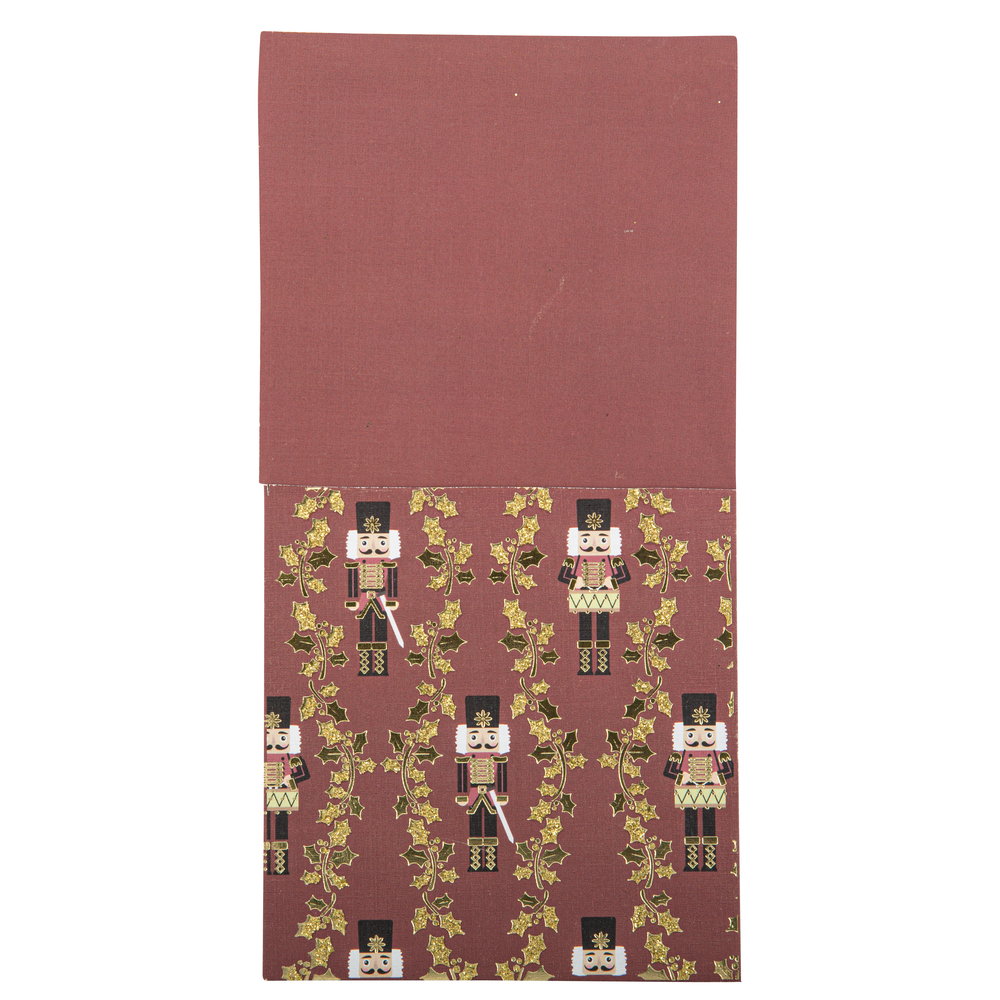 8 porte-couverts Casse-noisette bordeaux, or et paillettes - 10x20cm