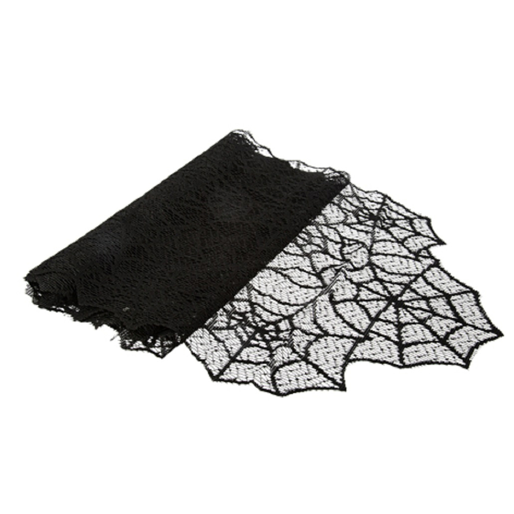 Chemin de table toile d'araignée pour Halloween - 33x182cm