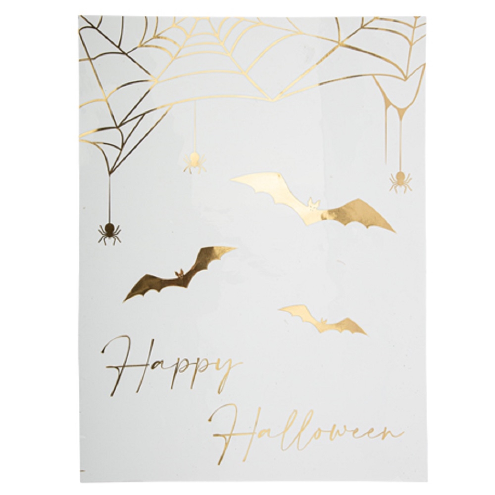 Décor Electrostatique Happy Halloween Or - 40x30cm