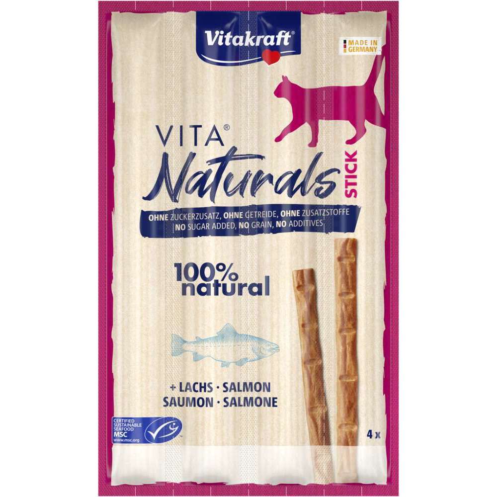 Friandise en bâtonnet pour chat, pack de sticks au saumon 4x5g