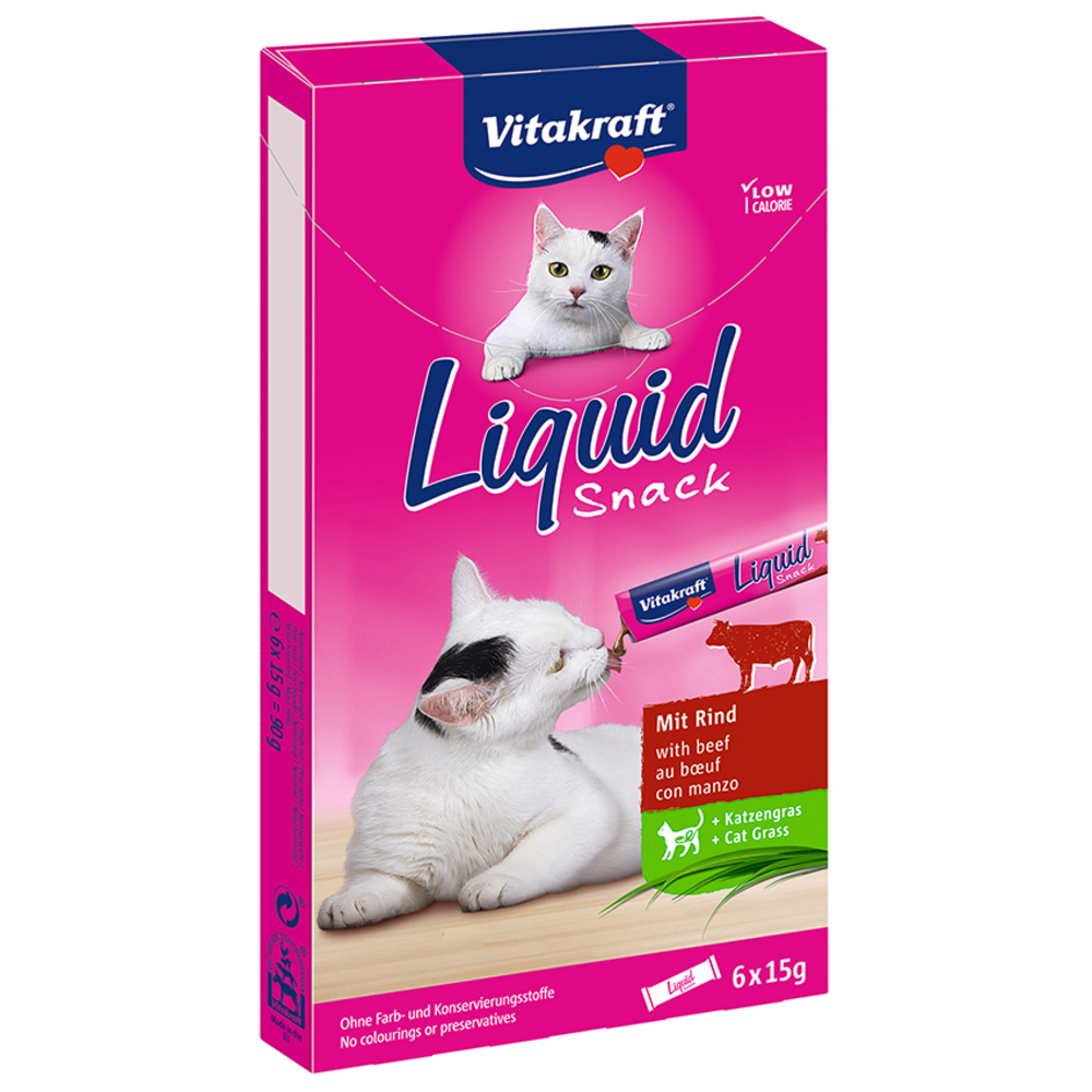 Liquid Snack bœuf pour chat 6x15g