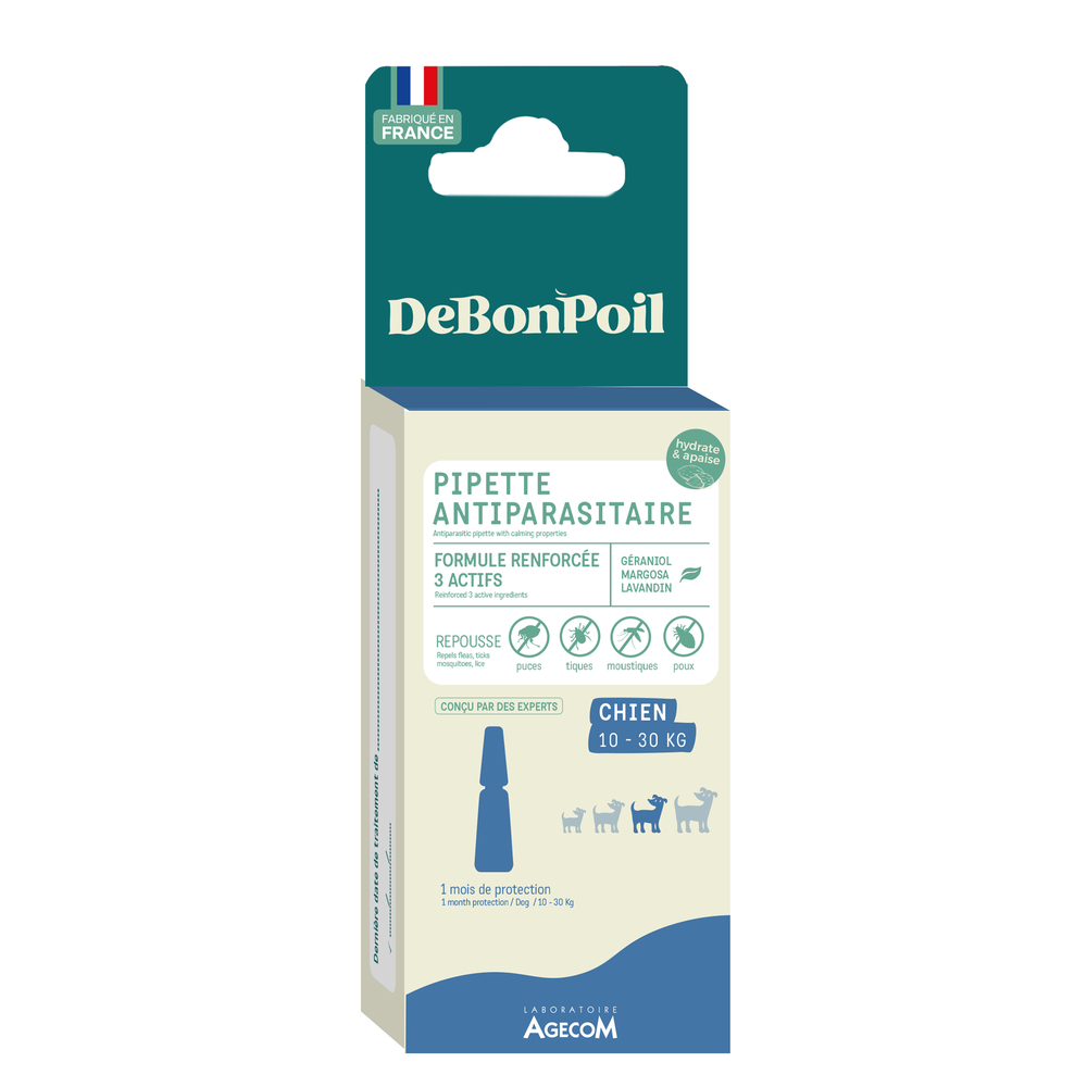 Pipette antiparasitaire & apaisante Chien (10-30 kg) x1