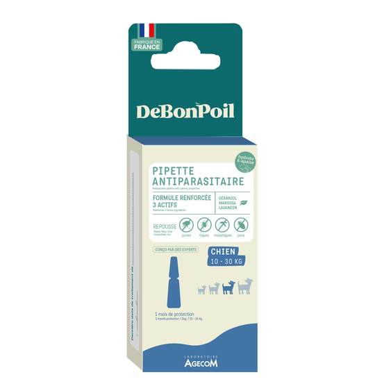 Pipette antiparasitaire & apaisante Chien (10-30 kg) x1