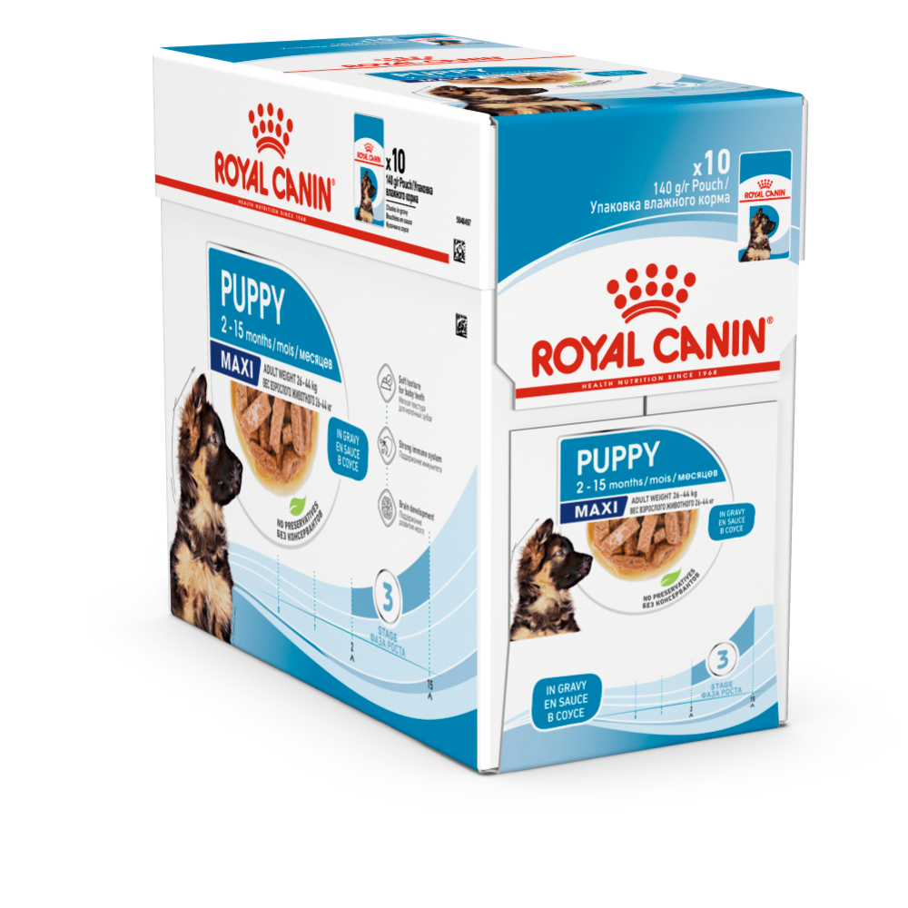 Bouchées en sauce pour chiot de grande taille 10x140g