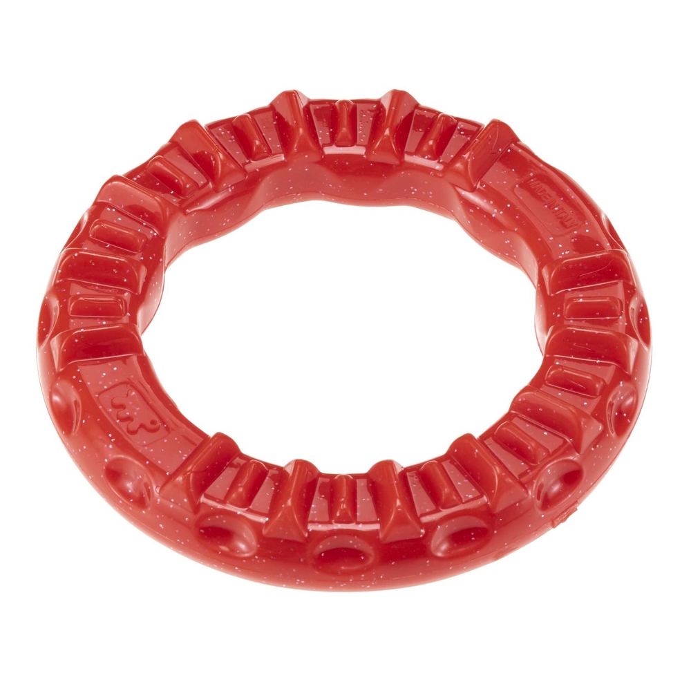 Jouet dentaire Smile rouge pour chien - Taille Small D.12 x H.2,4cm