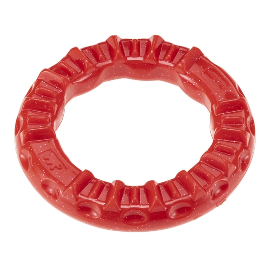 Jouet dentaire Smile rouge pour chien - Taille Small D.12 x H.2,4cm