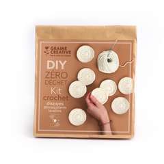 Kit crochet DIY Zéro déchet avec disques démaquillants lavables 140mm