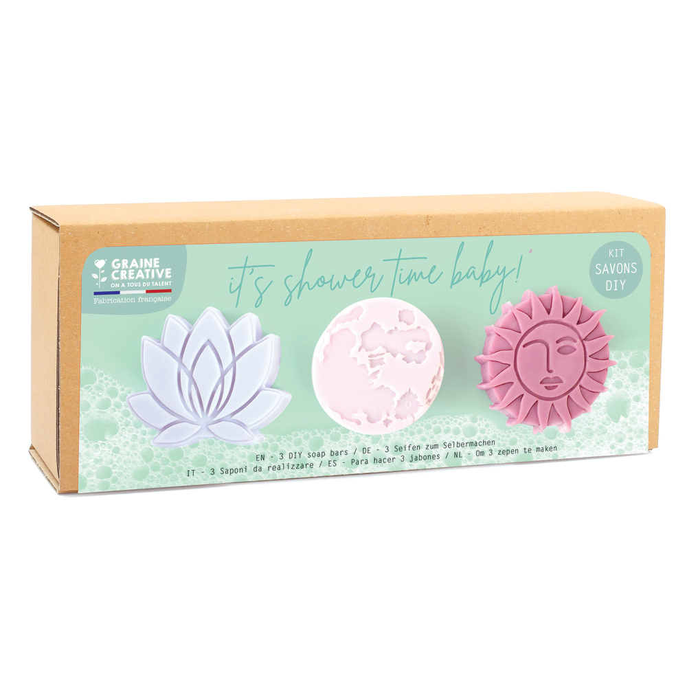 Kit DIY en boîte Shower time Calm pour réaliser 3 savons