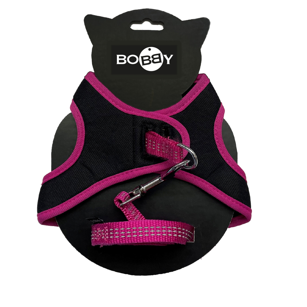 Pack mini harnais avec laisse pour chat, coloris fushia - XS