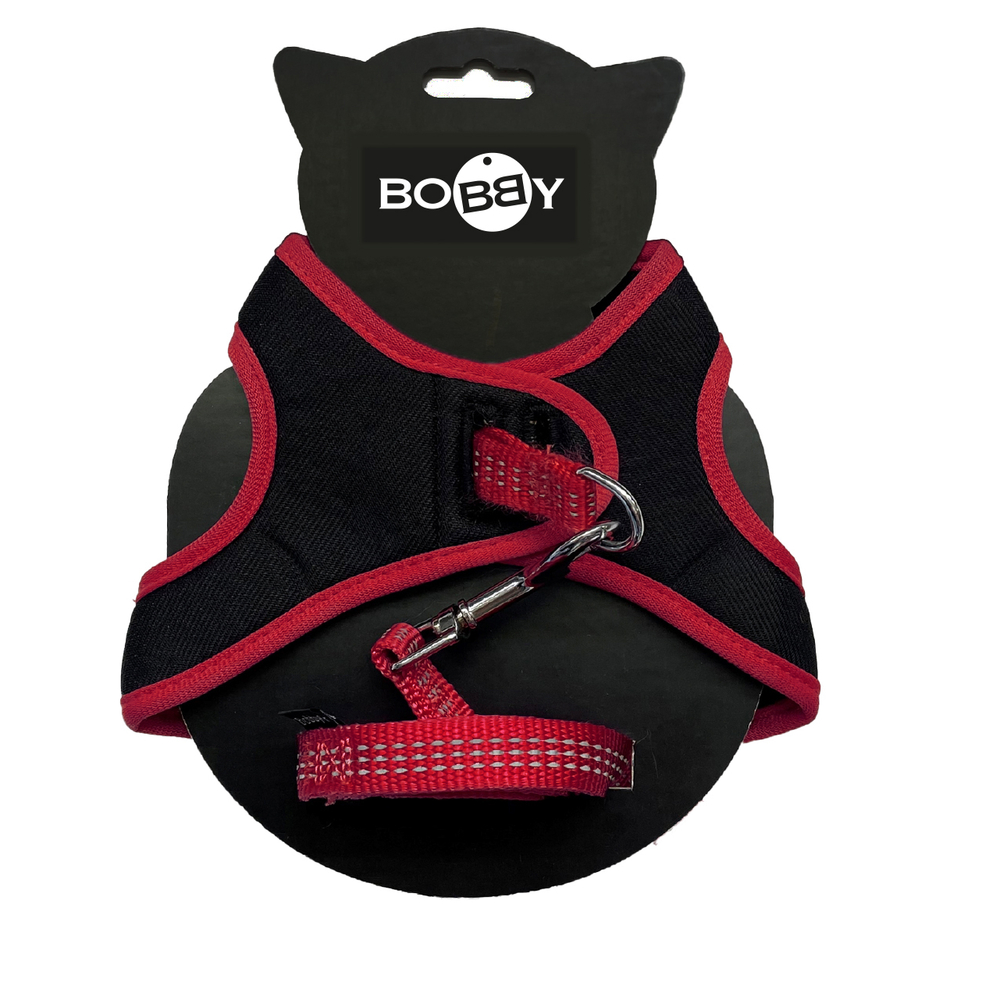 Pack mini harnais avec laisse pour chat, coloris rouge - XS