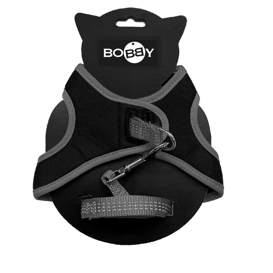 Pack mini harnais avec laisse pour chat, coloris noir - XS