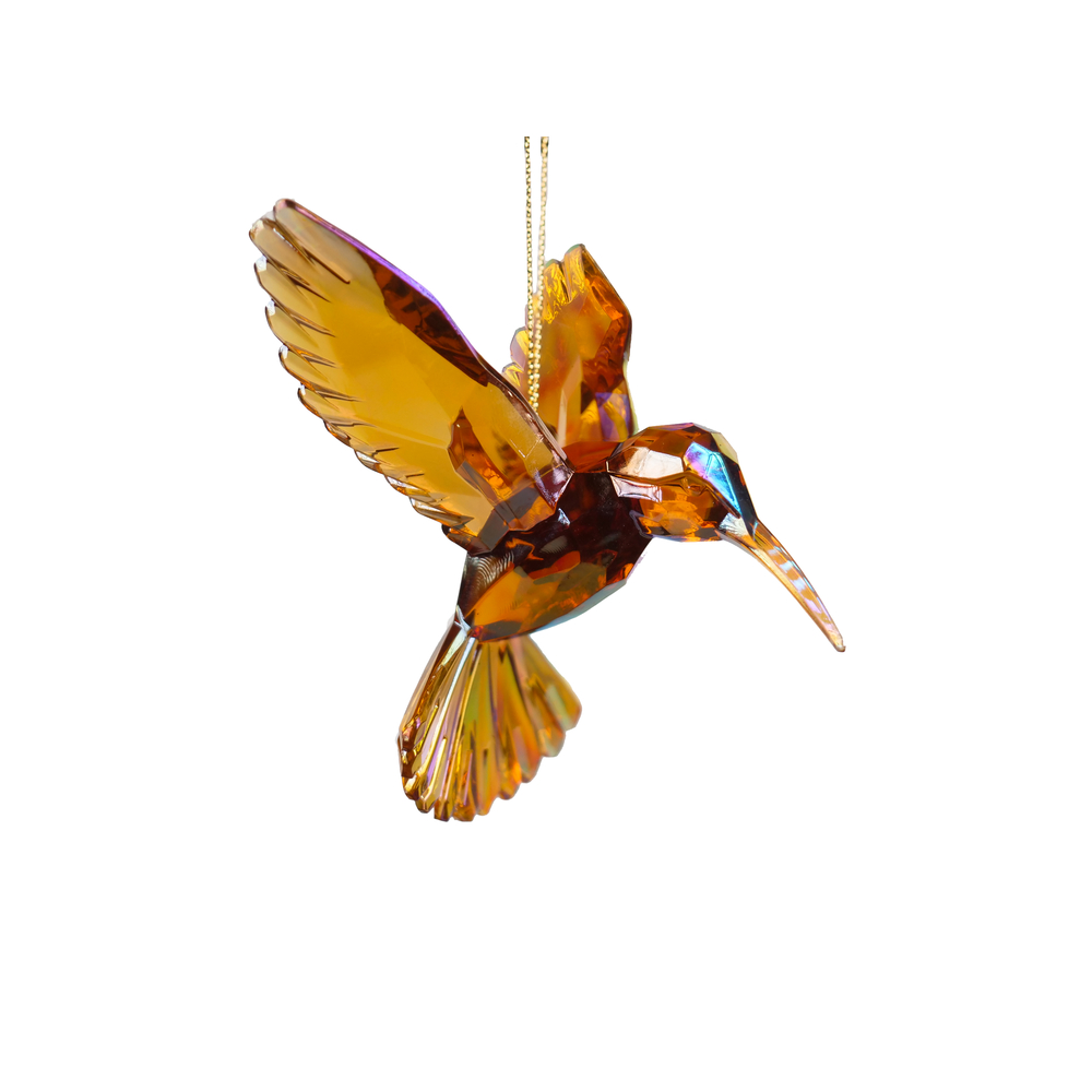 Suspension de Noël : petit colibri brun - H.10cm