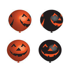 6 ballons en latex Halloween noirs et orange