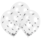 6 Ballons en latex Halloween blancs avec araignées
