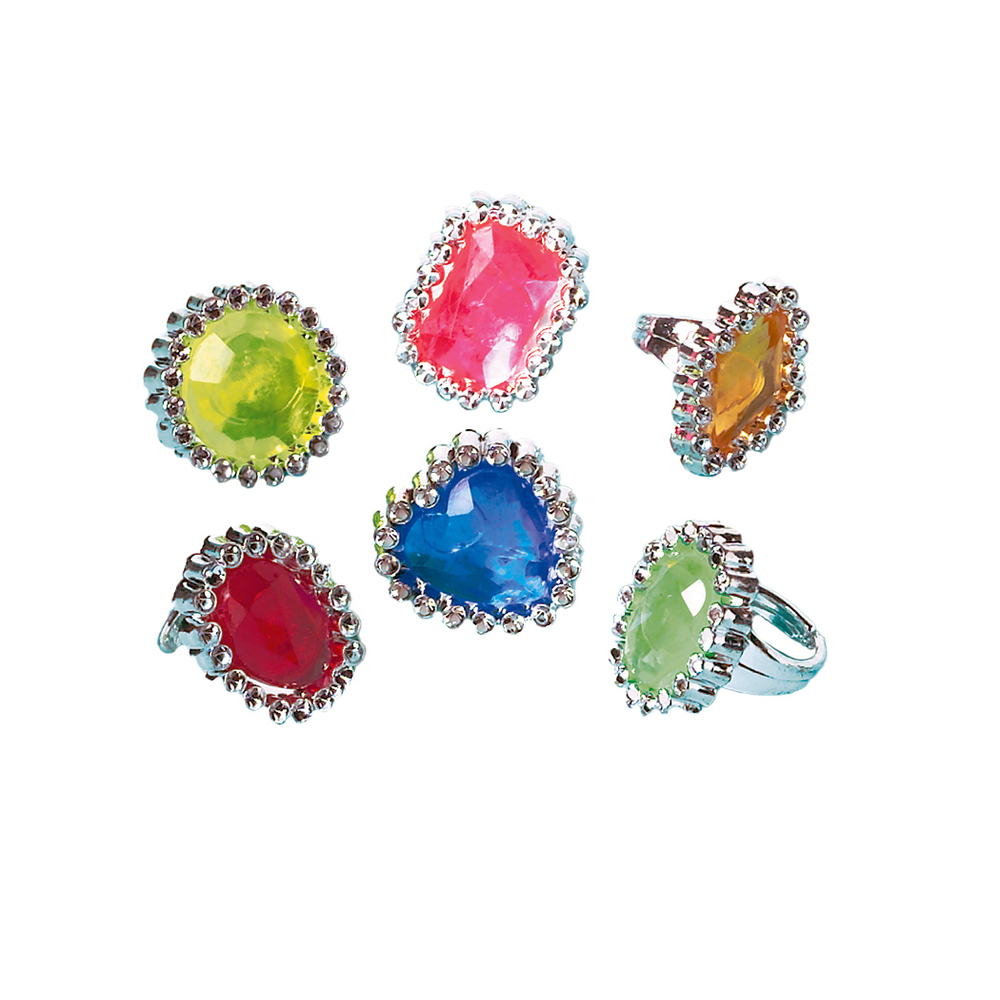 Bagues en plastique aux coloris variés - x18 pcs