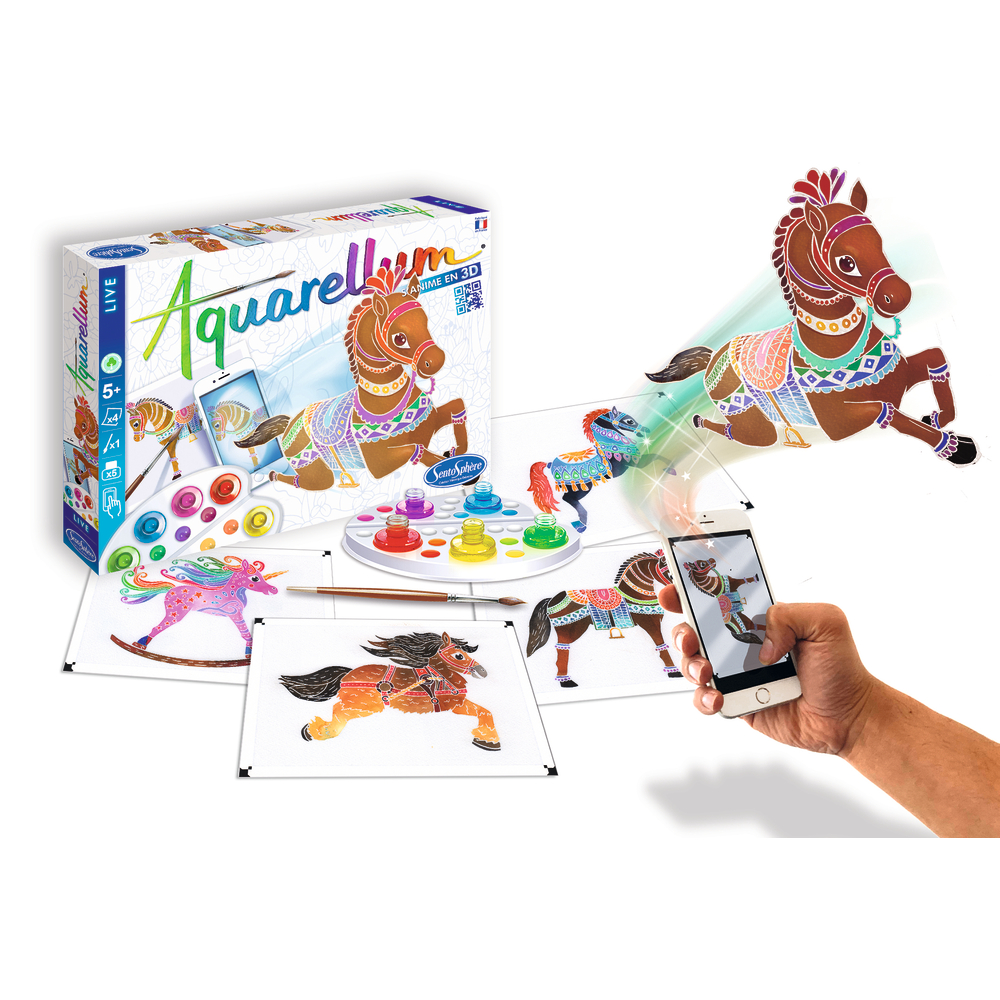 Jeu créatif DIY Aquarellum Live Chevaux