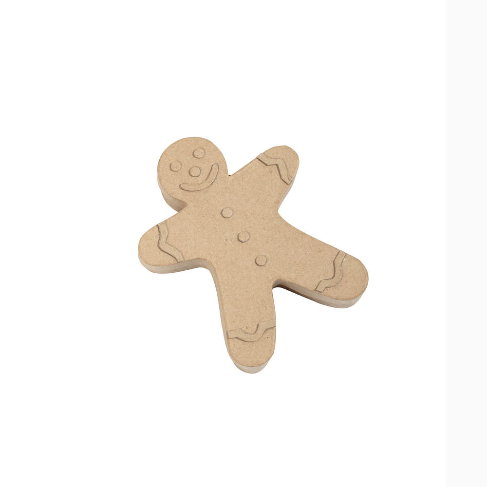 Boîte bonhomme pain d'épices en papier mâché H15cm