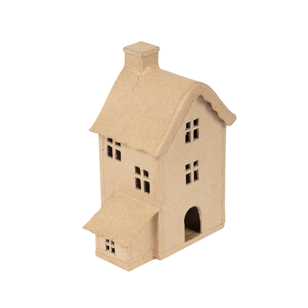 Maison en papier maché 16,5x13x7,5cm