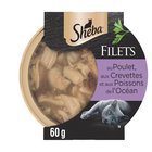 Filets poulet, crevettes et poissons de l'Océan pour chat 60g