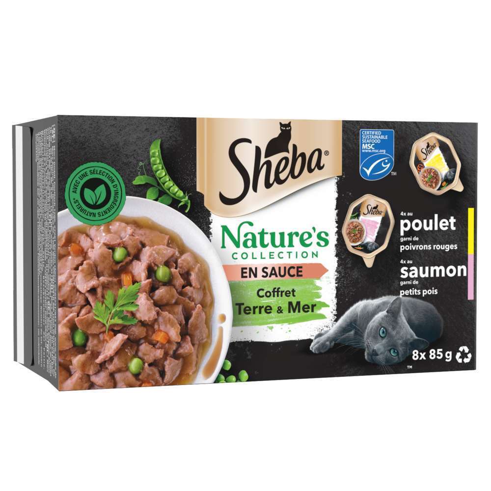 Nature's Collection en sauce - coffret terre & mer pour chat 8x85g