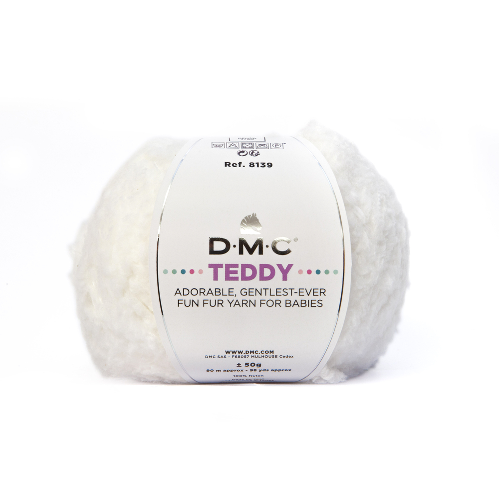 Pelote Teddy 100 % polyamide blanche - 50 g
