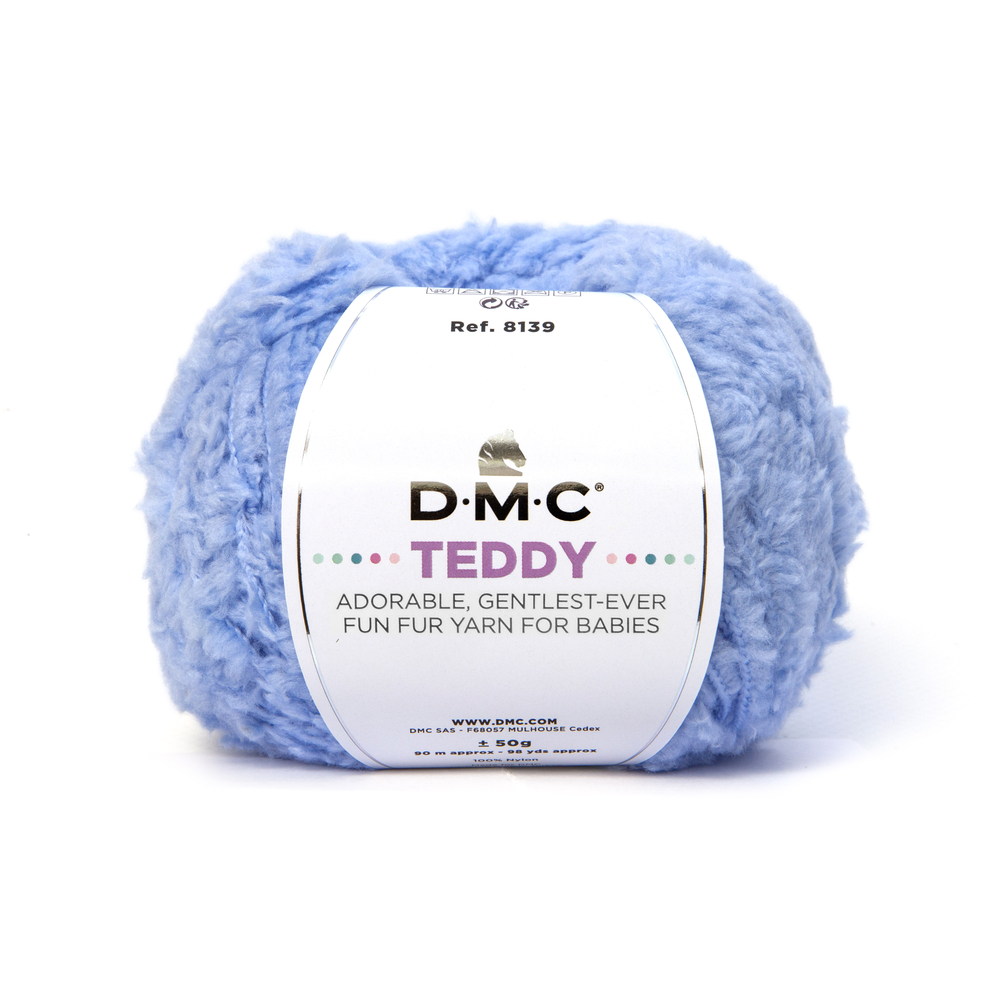 Pelote Teddy n° 315 100 % polyamide bleue - 50 g